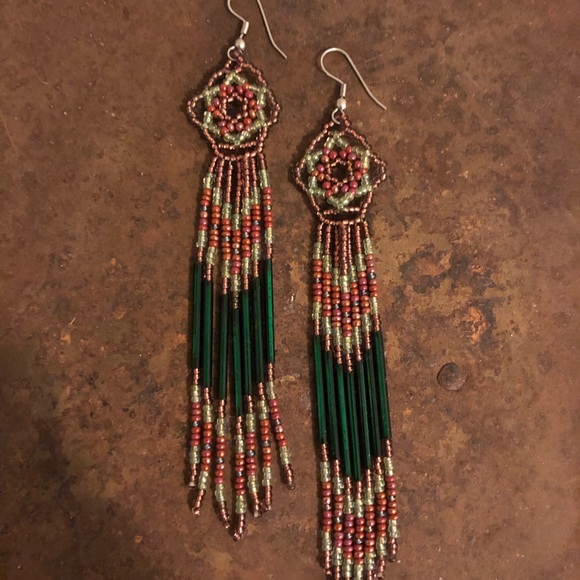 Boho Beaded Earrings - Picture 2 of 3